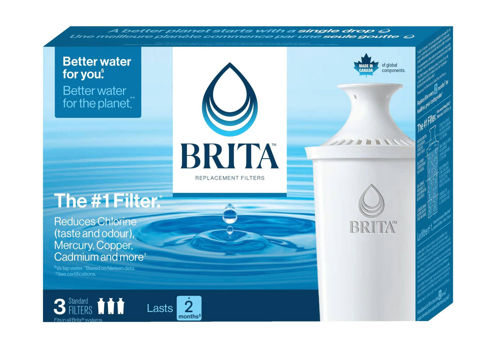 Brita® Water Pitcher Filter Replacement Filters, BPA Free, 3-pk