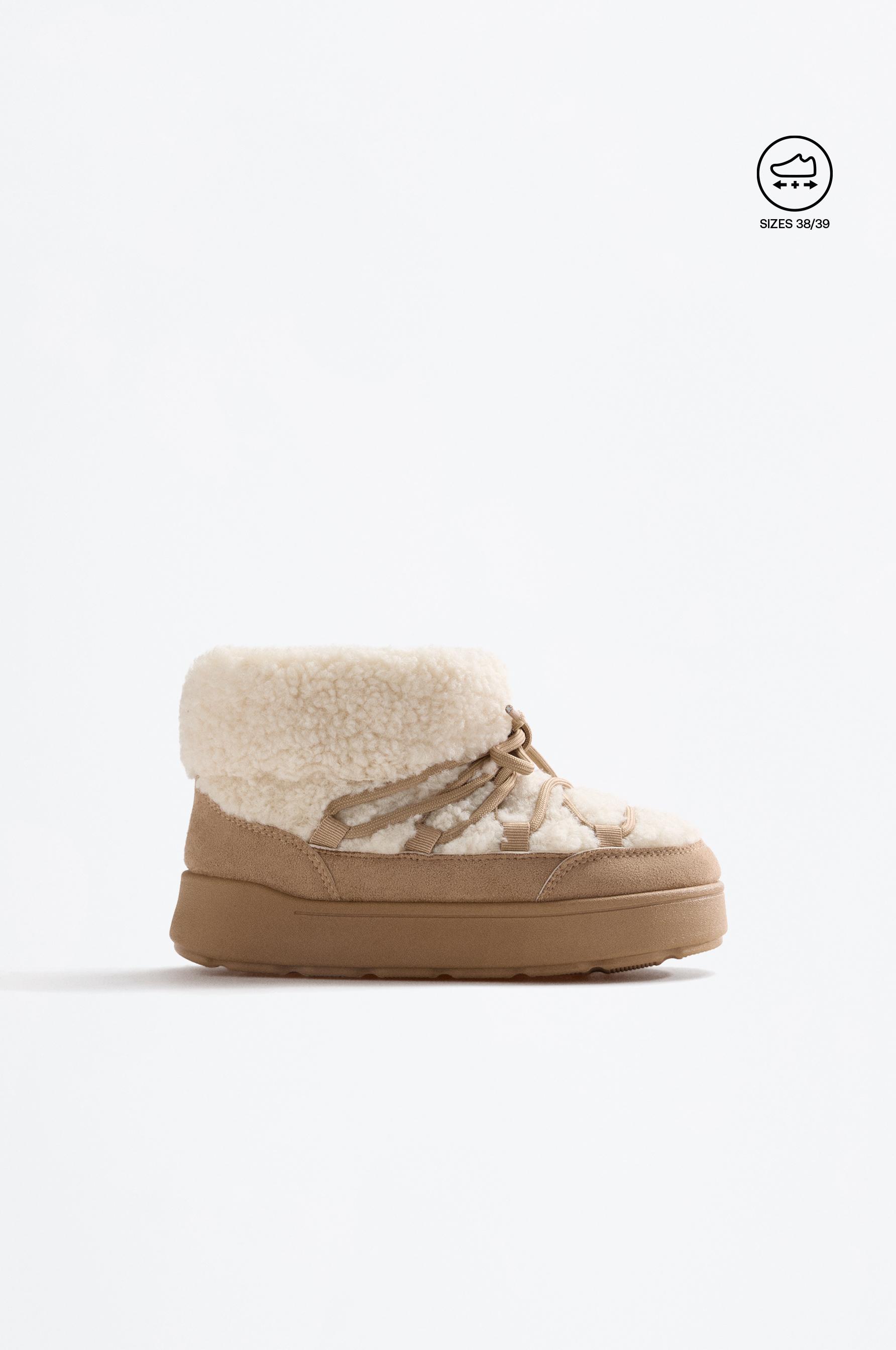 Bota nieve acordonada