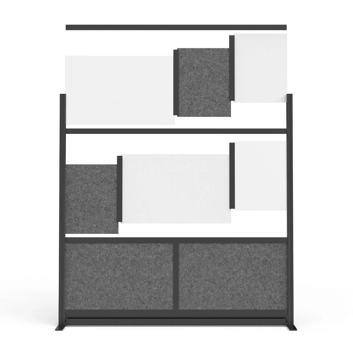 Modular Wall Room Divider System - Black Frame - 70 x 70 Add-On Wall