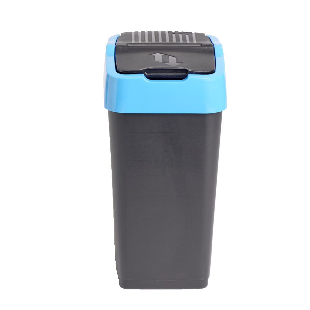 Poubelle de tri pour papier 18L plastique bleu et noir