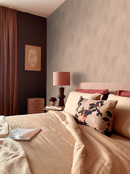 Origin Wallcoverings papier peint graphique 3D rose terracotta 53 cm x 10.05 m