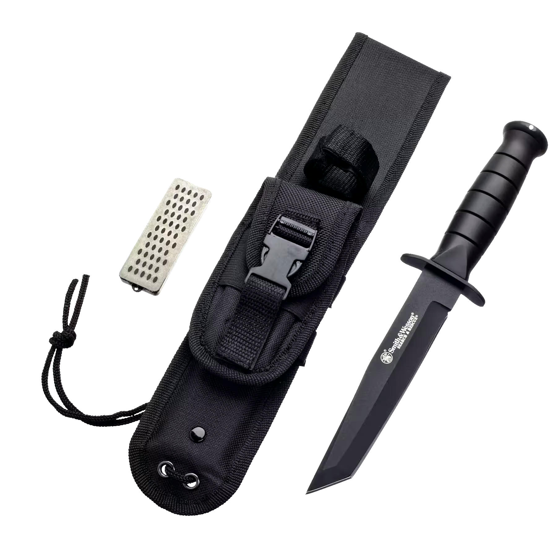 Smith & Wesson Search and Rescue Knife w/ Sheath & Sharpening Stone, 6-in