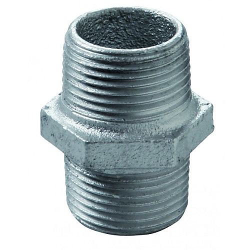 Mamelon double mâle 280 galvanisé 3/8'' 12/17 - VIRFOLLET - 28005002