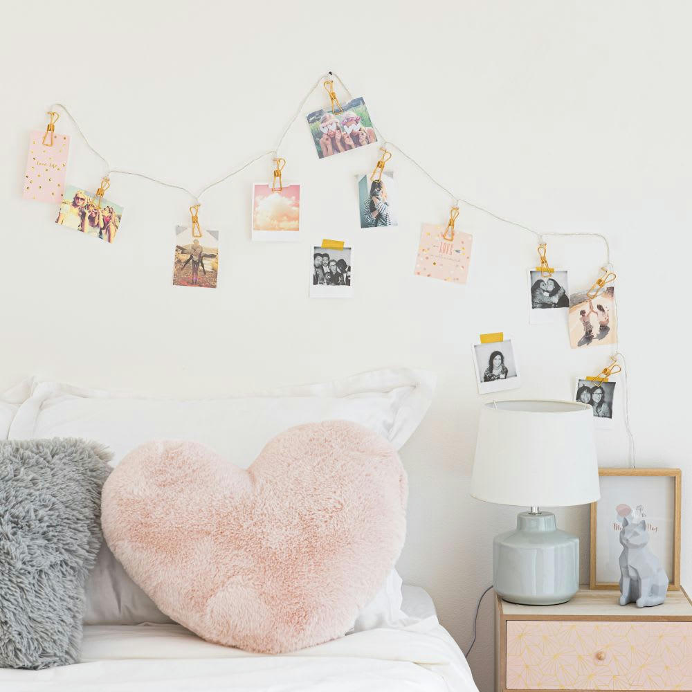 OLIVIA - Coussin cœur imitation fausse fourrure rose D40