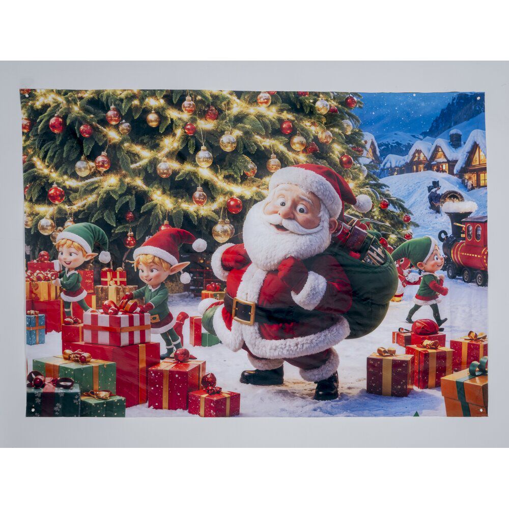 Rideau de porte décor Père No&euml;l 90x200cm