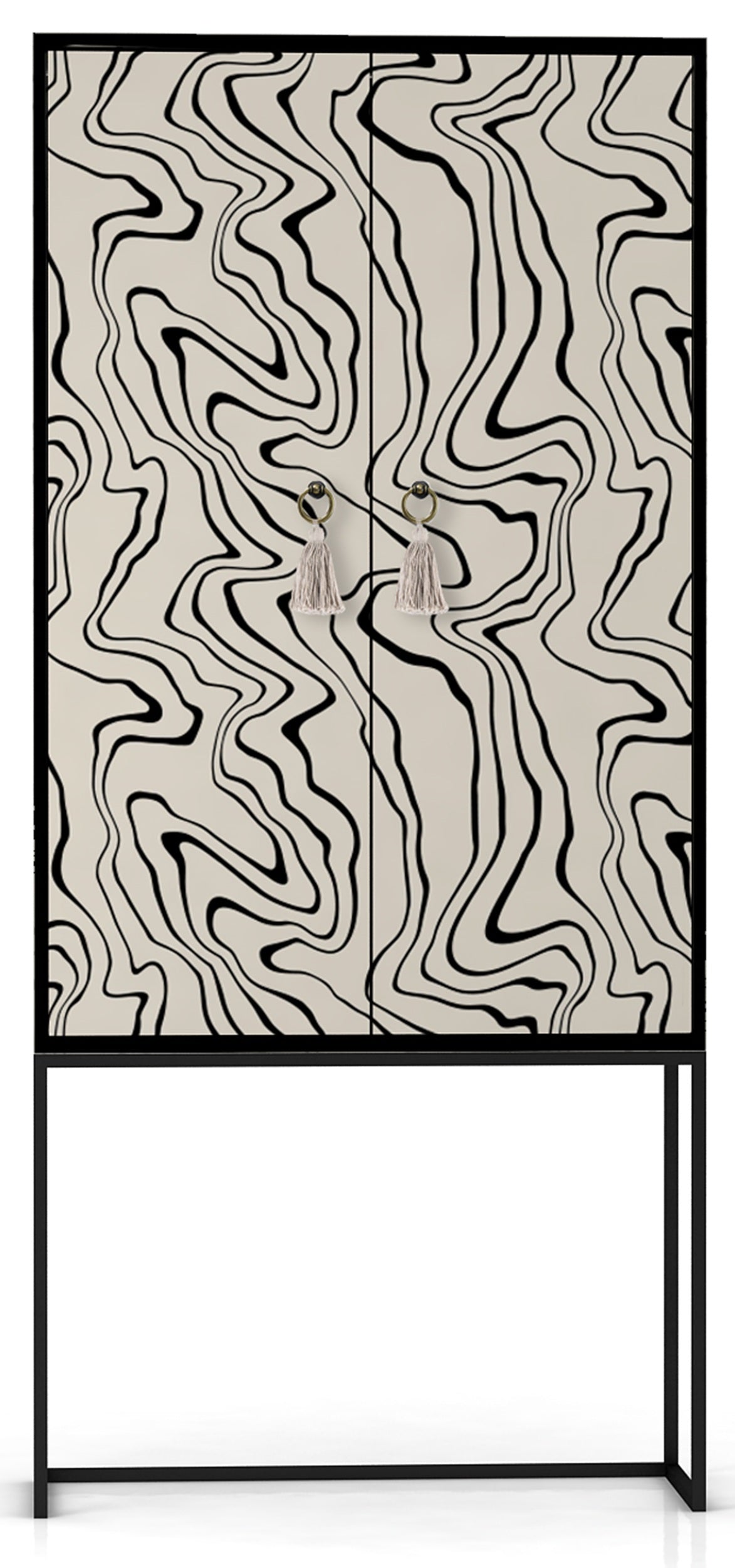 Kast dressoir met 2 deuren van MDF met Marmerhout textuur patroon