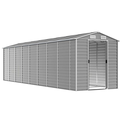 NNEVL Garden Shed Light Grey 191x725x198 cm Galvanised Steel
