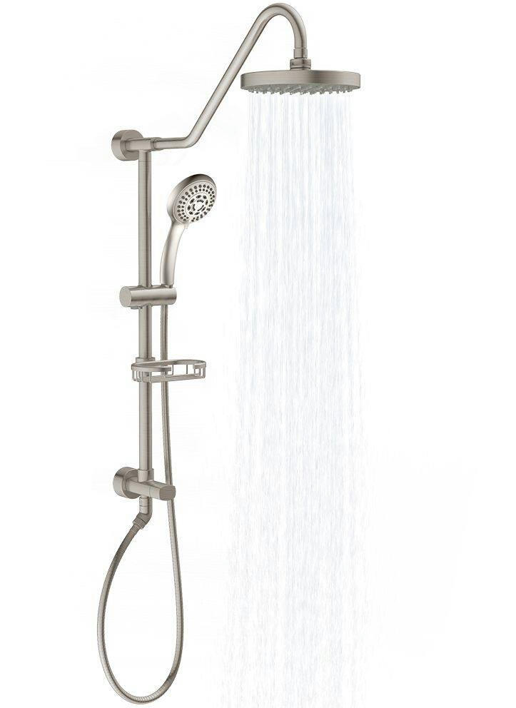 PULSE ShowerSpas Kauai III Retro-Fit Rain Shower System with Handheld Shower Head & Slide Bar, Brushed Nickel