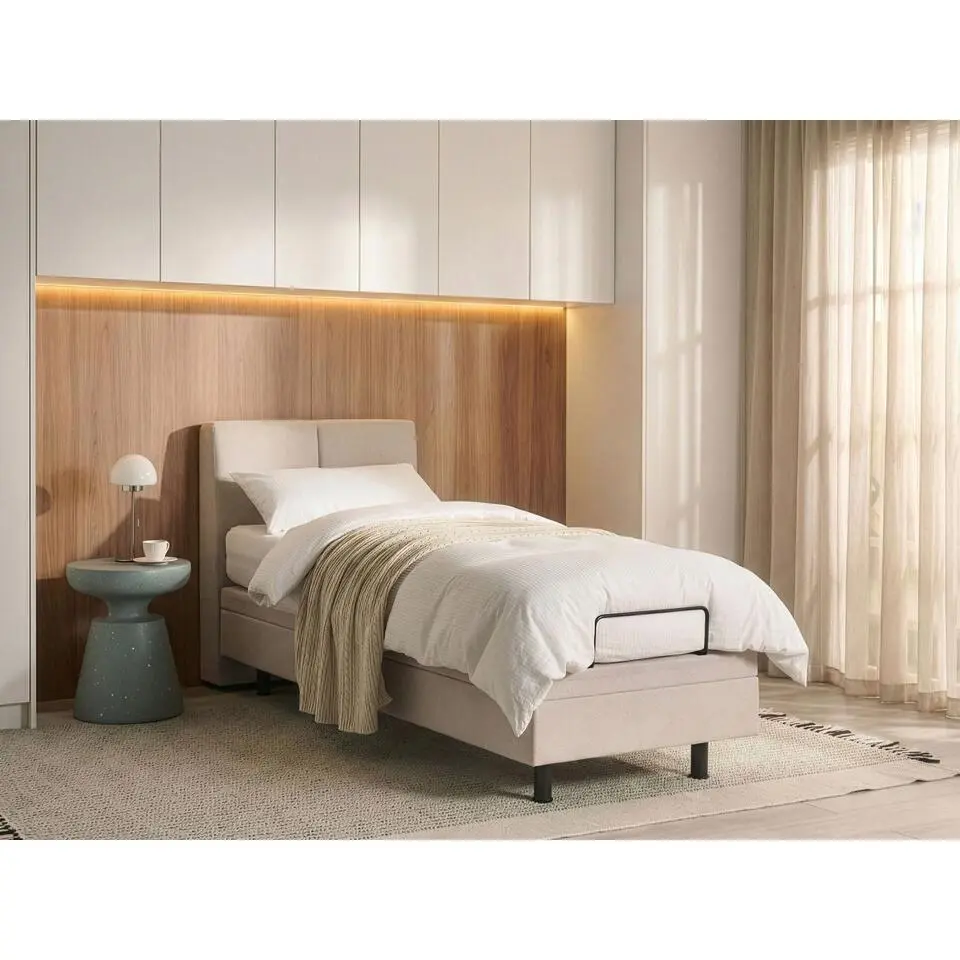 VICEROY - Eenpersoonsbed - Lichtbeige - 80 x 200 cm - Polyester