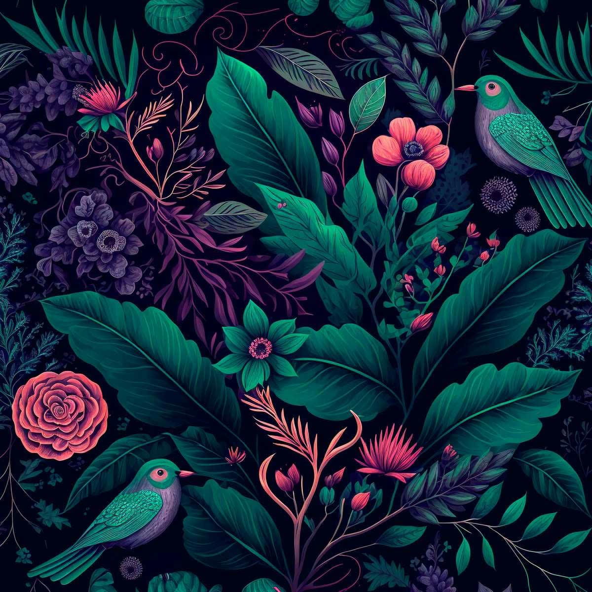 NATURE ÉVASION - Tableau sur verre synthétique végétation 90x90 cm