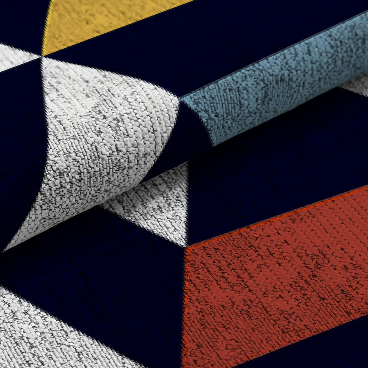 TWIST - Tapis décoratif en coton imprimé  motifs graphiques 140x200 cm