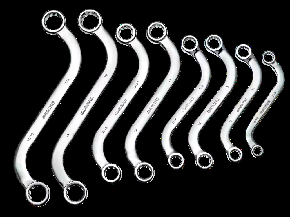 MAXIMUM Obstruction Wrench Set, SAE/Metric, Nickel-Chrome Plating, 8-pc