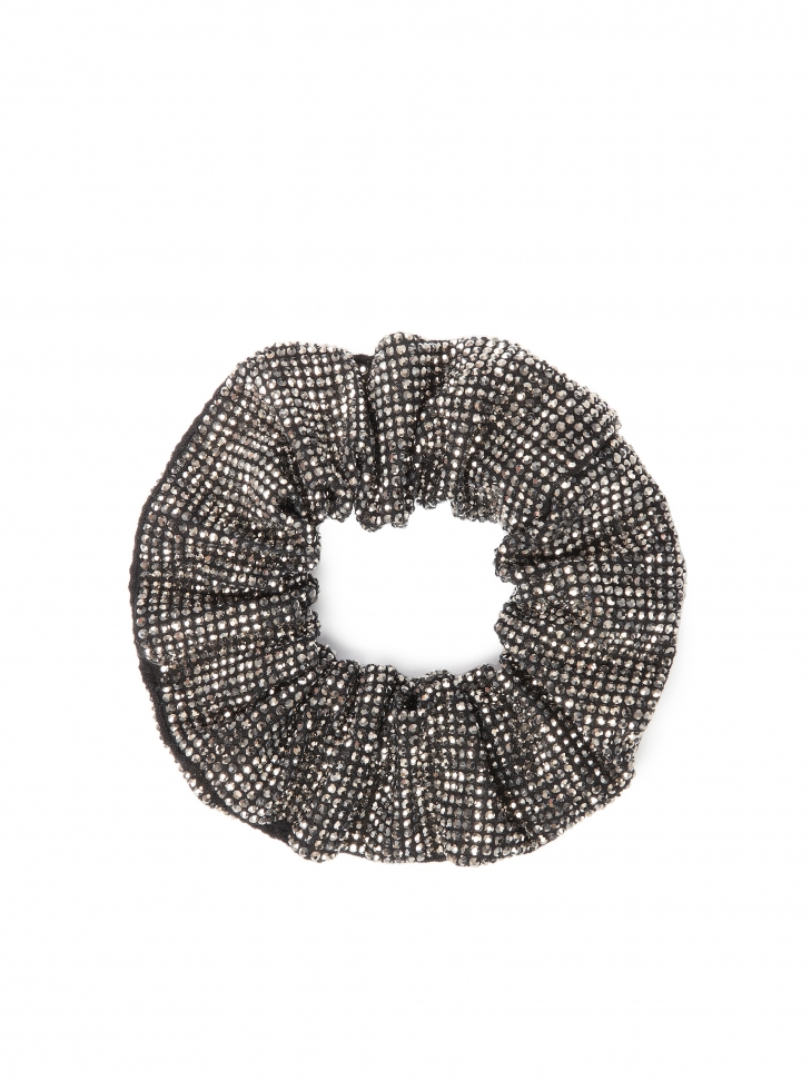 Black scrunchie eraser with graphite embellishments