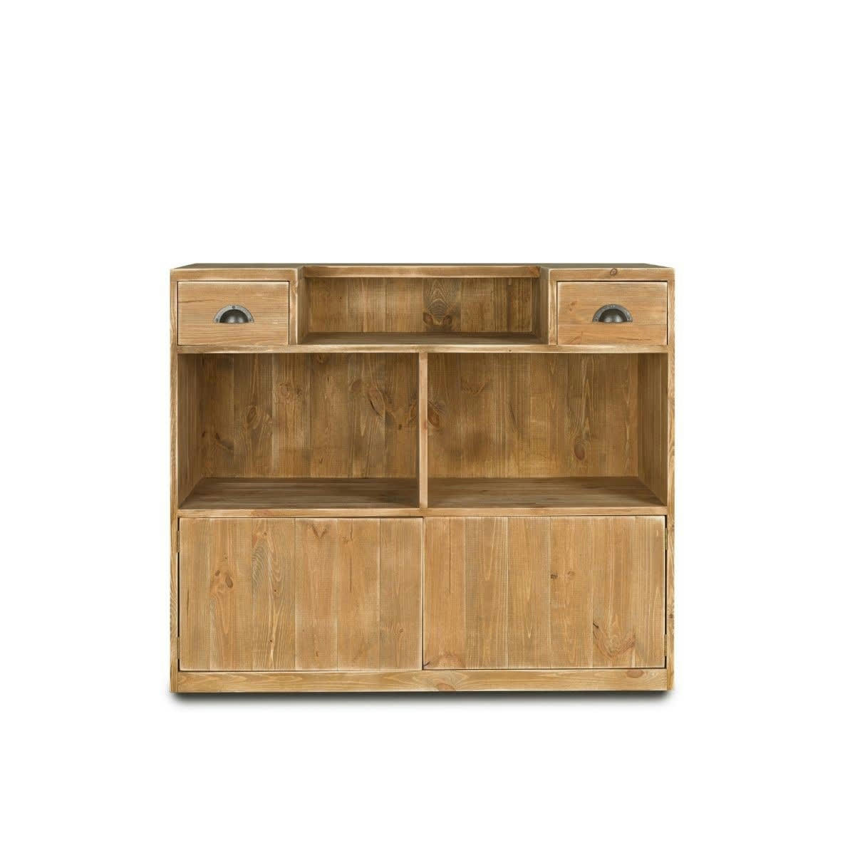 GUSTAVE - Bar à vin 2 tiroirs 2 portes bois massif