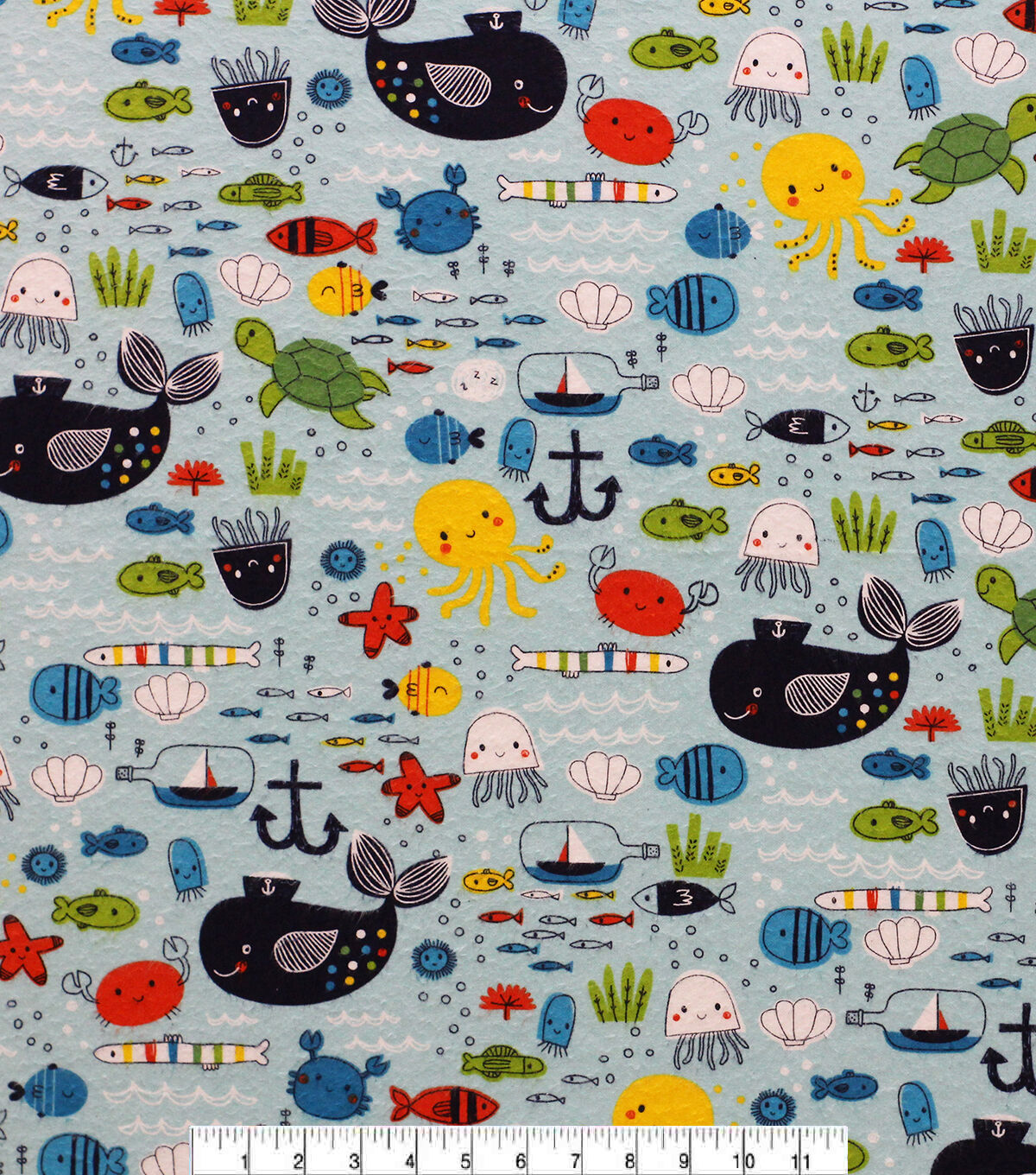 Baby Sea Creatures Super Snuggle Flannel Fabric