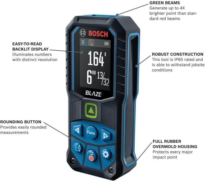 Bosch GLM165-25G Blaze™ Green-Beam 165 Ft. Laser Measure