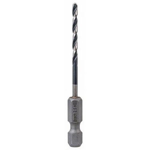 Foret métal diamètre 3 x 72mm longueur utile 33mm - queue 6 pans 1/4'' - BOSCH - 2608577048