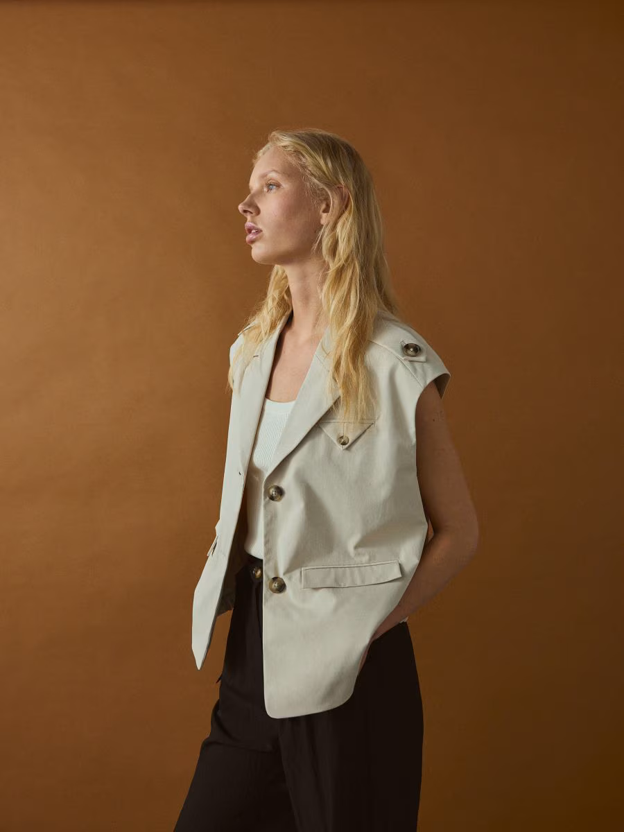 Vest With Sherpa Collar