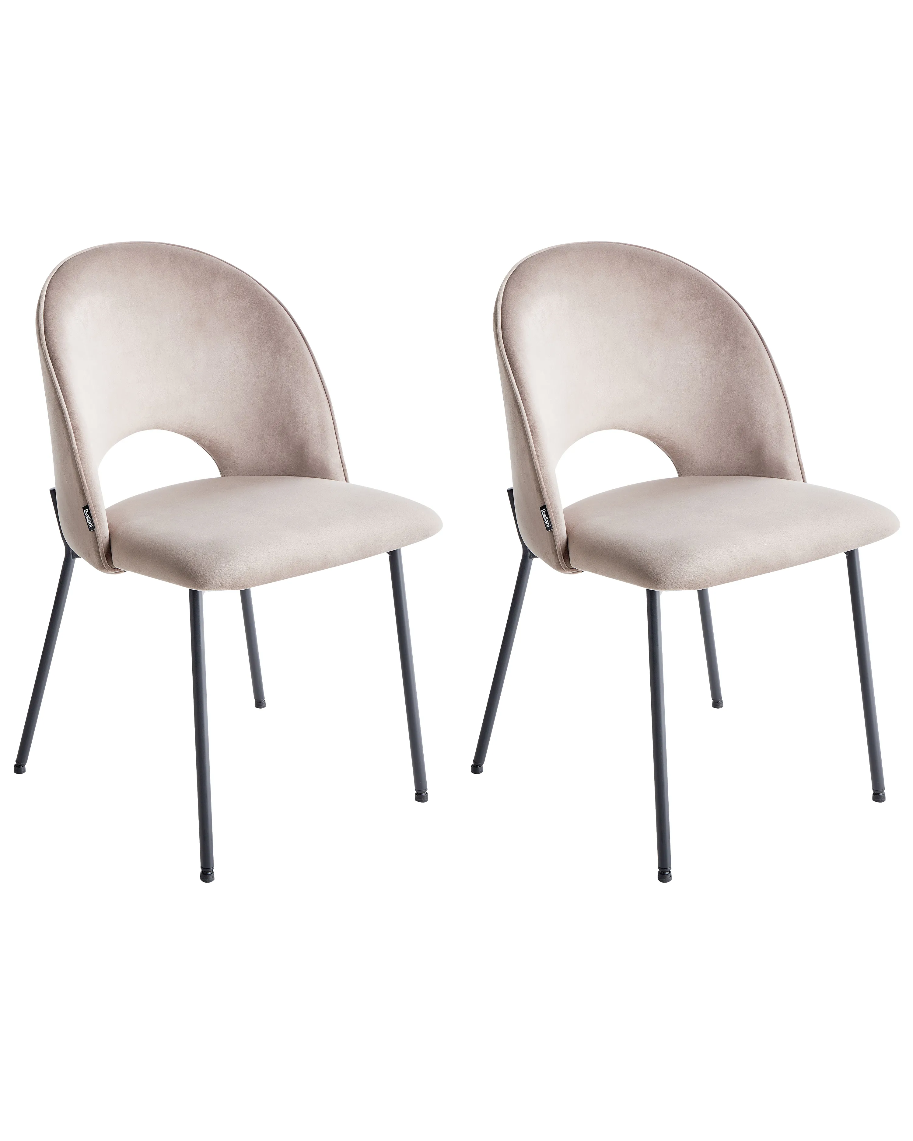 Set of 2 Dining Chairs COVELO Velvet Taupe