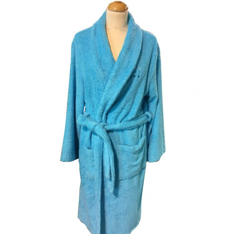 PURE SQUARE - Peignoir unisexe en coton bleu M