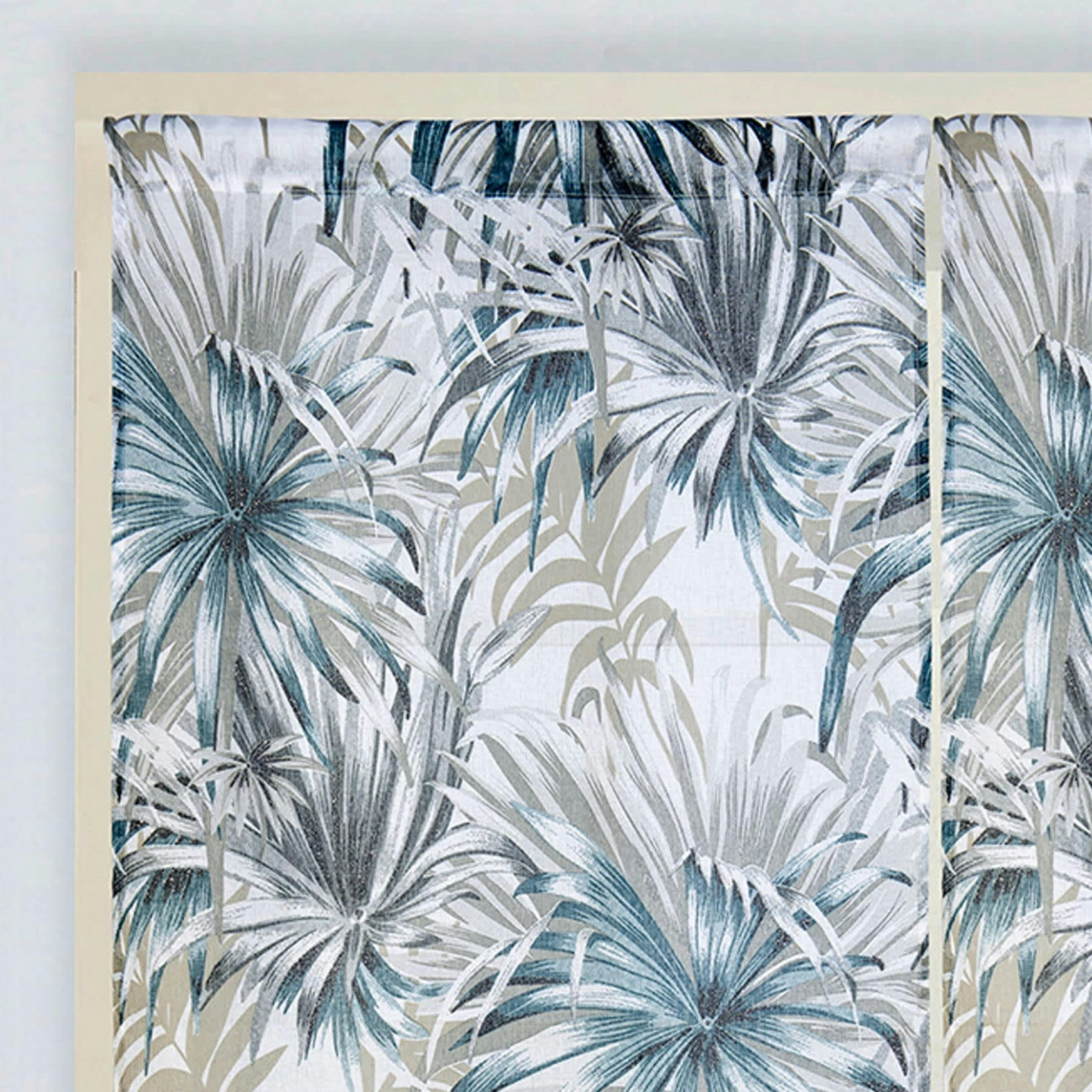 - Paire de vitrages droits au style tropical polyester ecru 60x160 cm