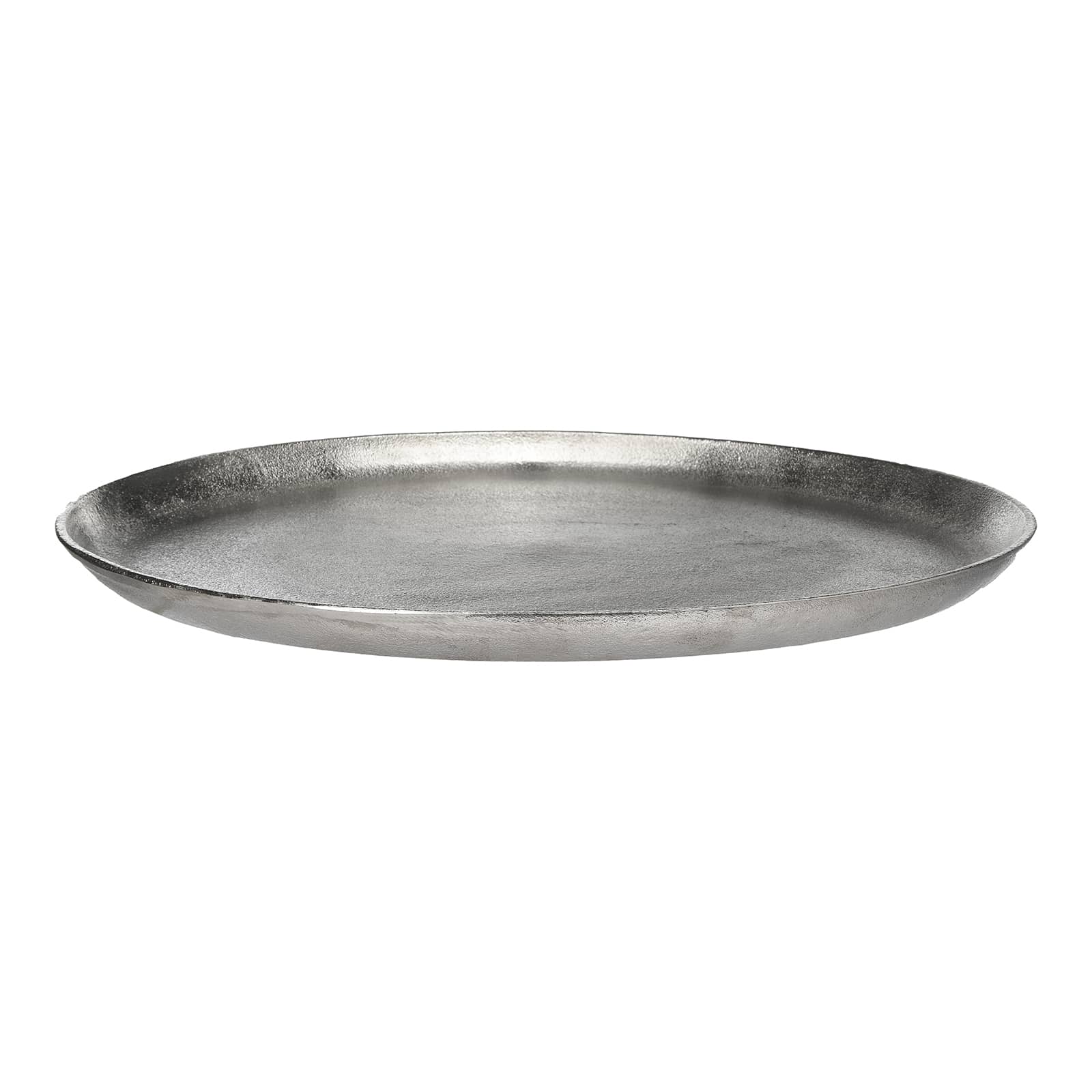 Deko-Tablett Metallic Silber, ⌀ 46 cm, H 35 mm