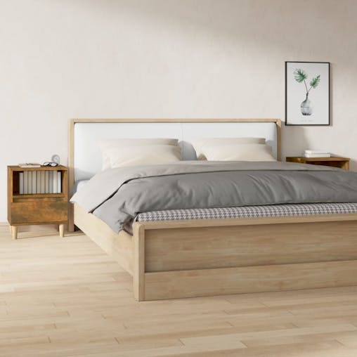 NNEVL Bedside Cabinets 2 pcs Smoked Oak 40x35x50 cm