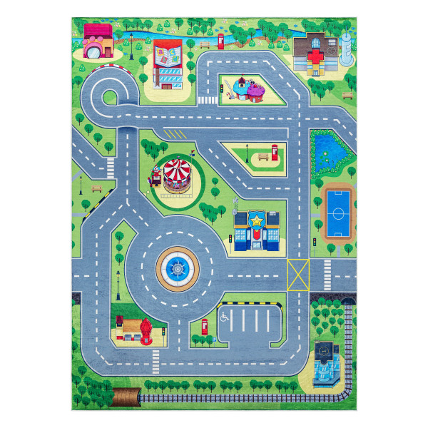 Dywan do prania BAMBINO 9028 Miasto, ulice, uliczki dla dzieci, 80x150 cm