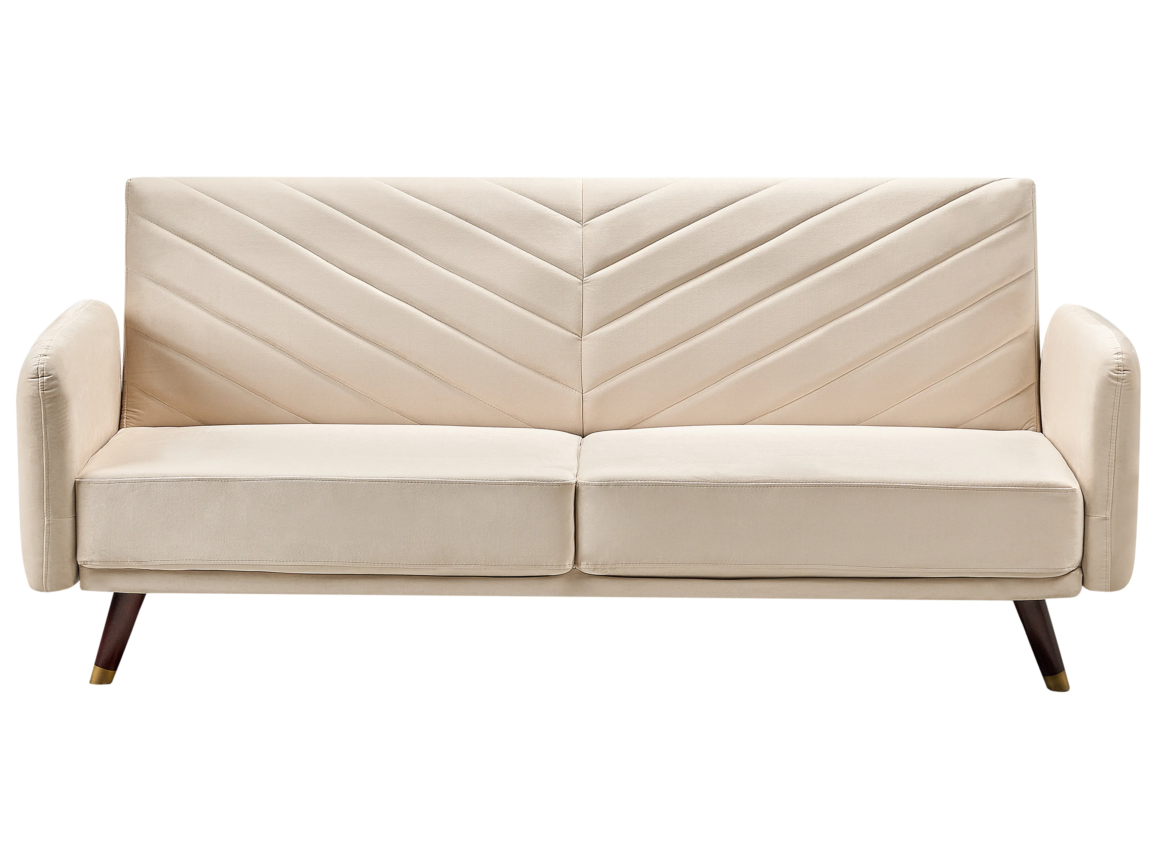 Sofa Bed 3 Seater SENJA Velvet Beige