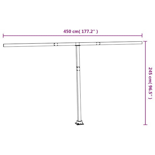 NNEVL Awning Post Set White 450x245 cm Iron