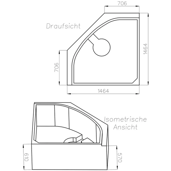 Wannenträger »Lima«, BxHxL: 146,4 x 57 x 146,4 cm, weiß