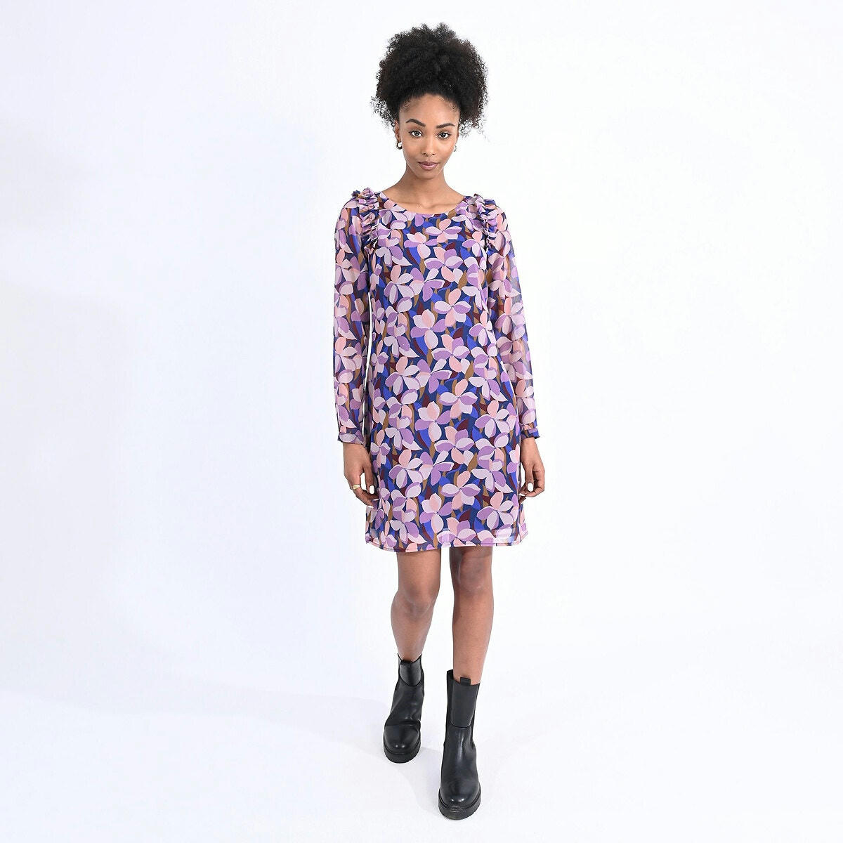 Robe  fleurie col rond
