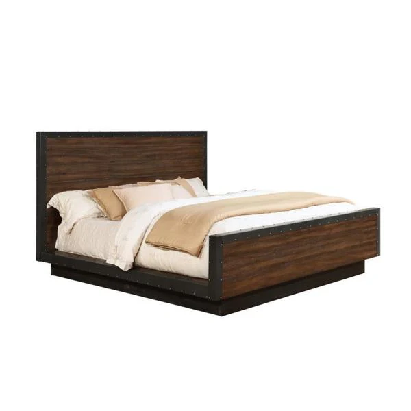Ellie 6-piece Bourbon Brown Acacia Wood/ Metal Bedroom Set