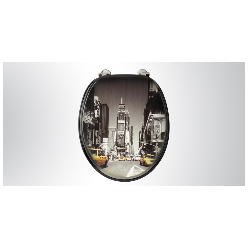Abattant de toilette New York décor en mdf ALLIBERT