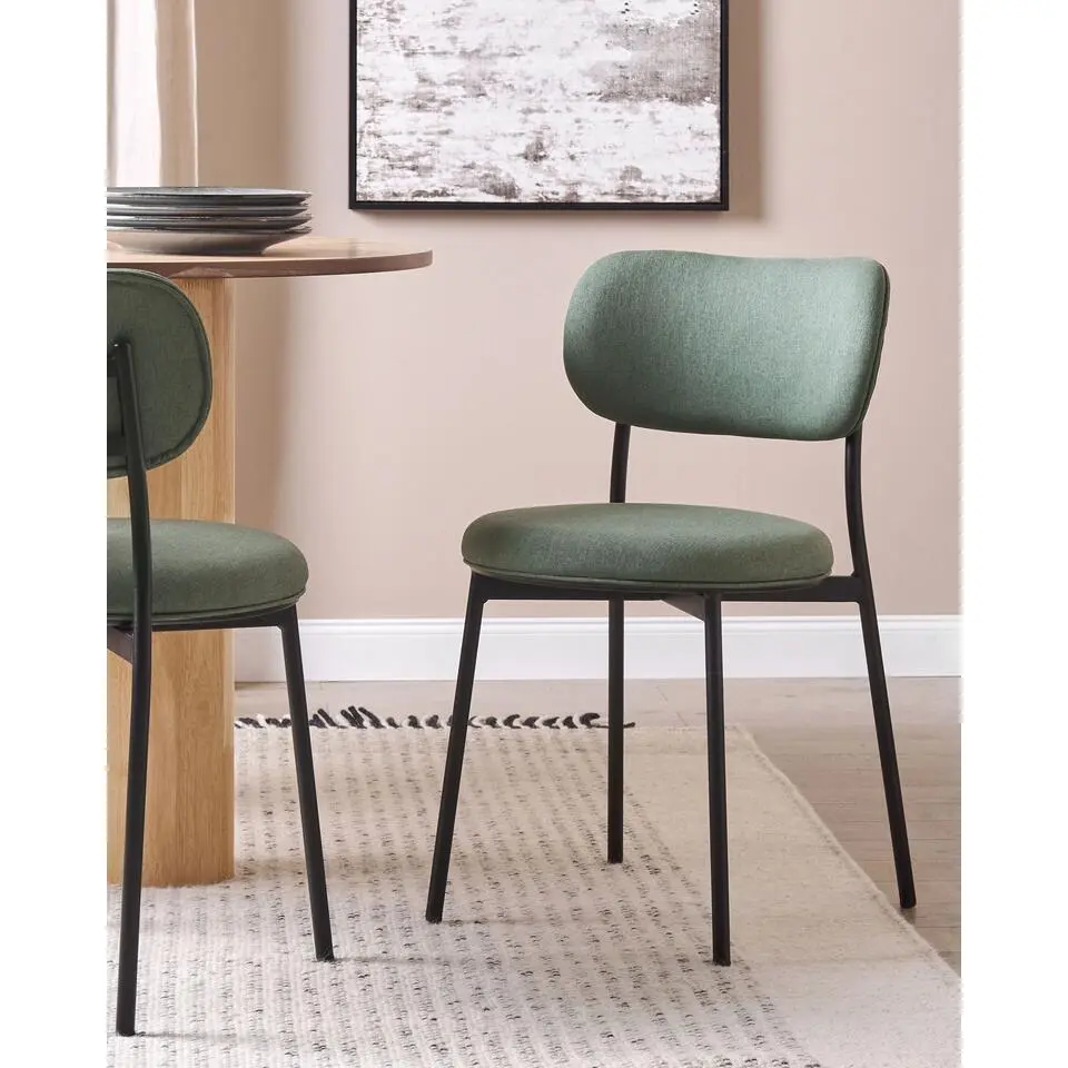 CASEY - Eetkamerstoelen set van 2 - Groen - Polyester