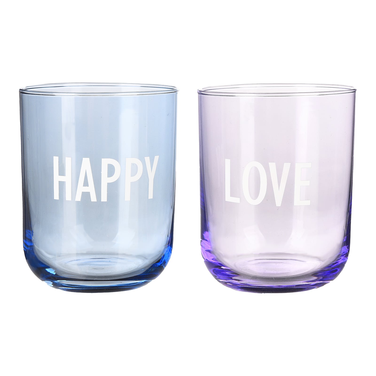 Wasserglas-Set Happy & Love Blau, 2 -tlg.