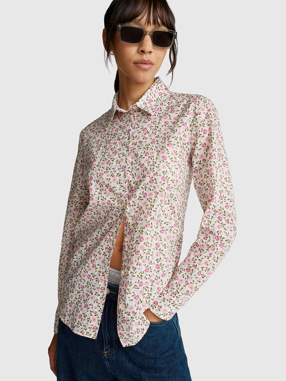 Patterned shirt in lightweight cotton