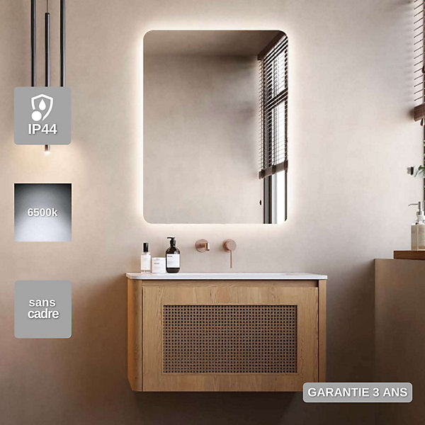Miroir de Salle de Bain Lumineux LED 100x80 - Blanc Froid - DINAMARCA LEDIMEX