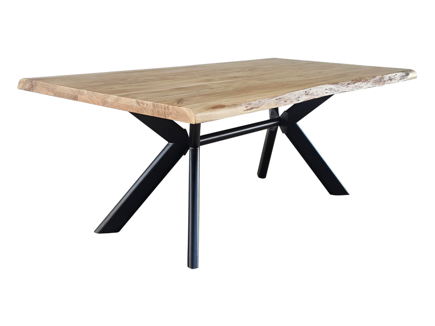 Stół prostokątny drewniany Timon III 200x90 akacja/czarny
