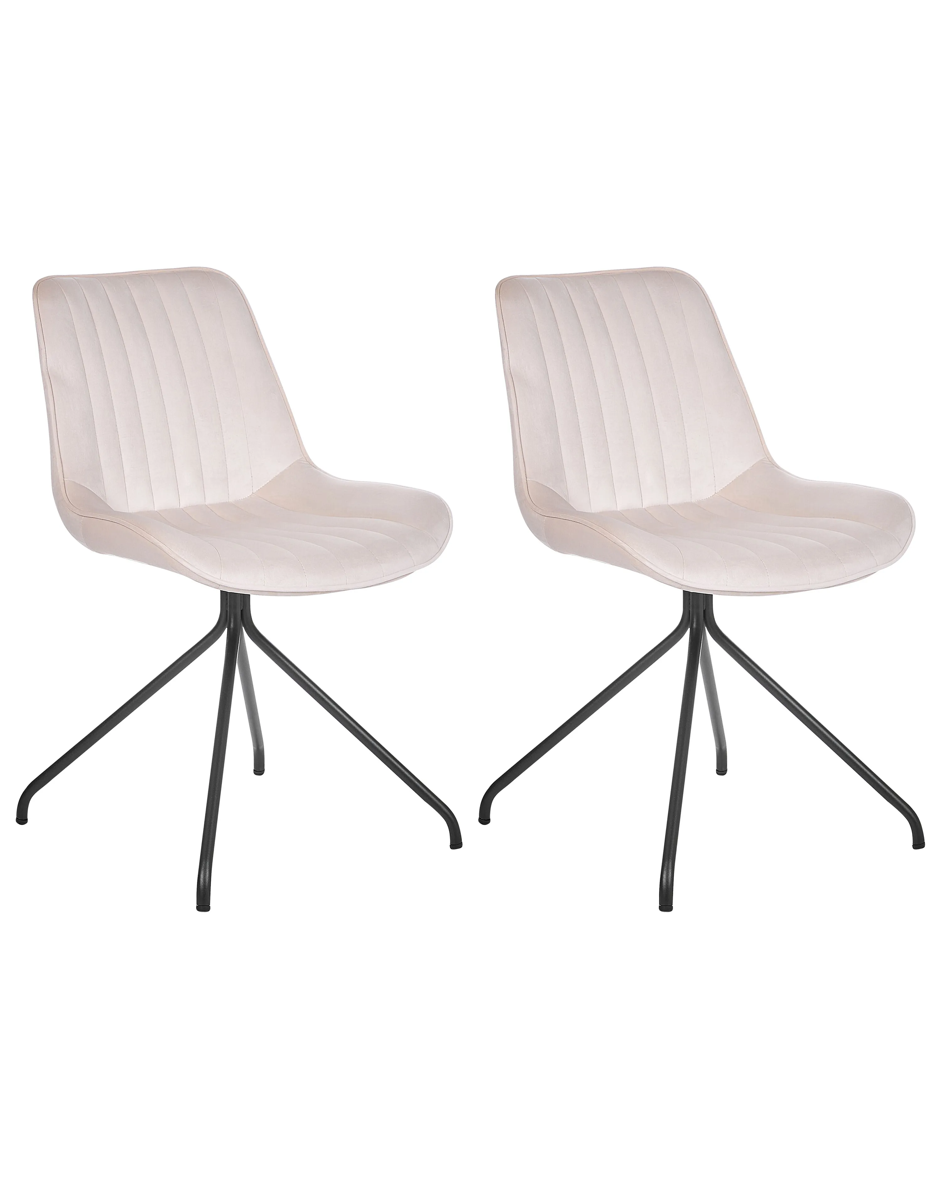 Set of 2 Dining Chairs NAVASOTA Velvet Beige