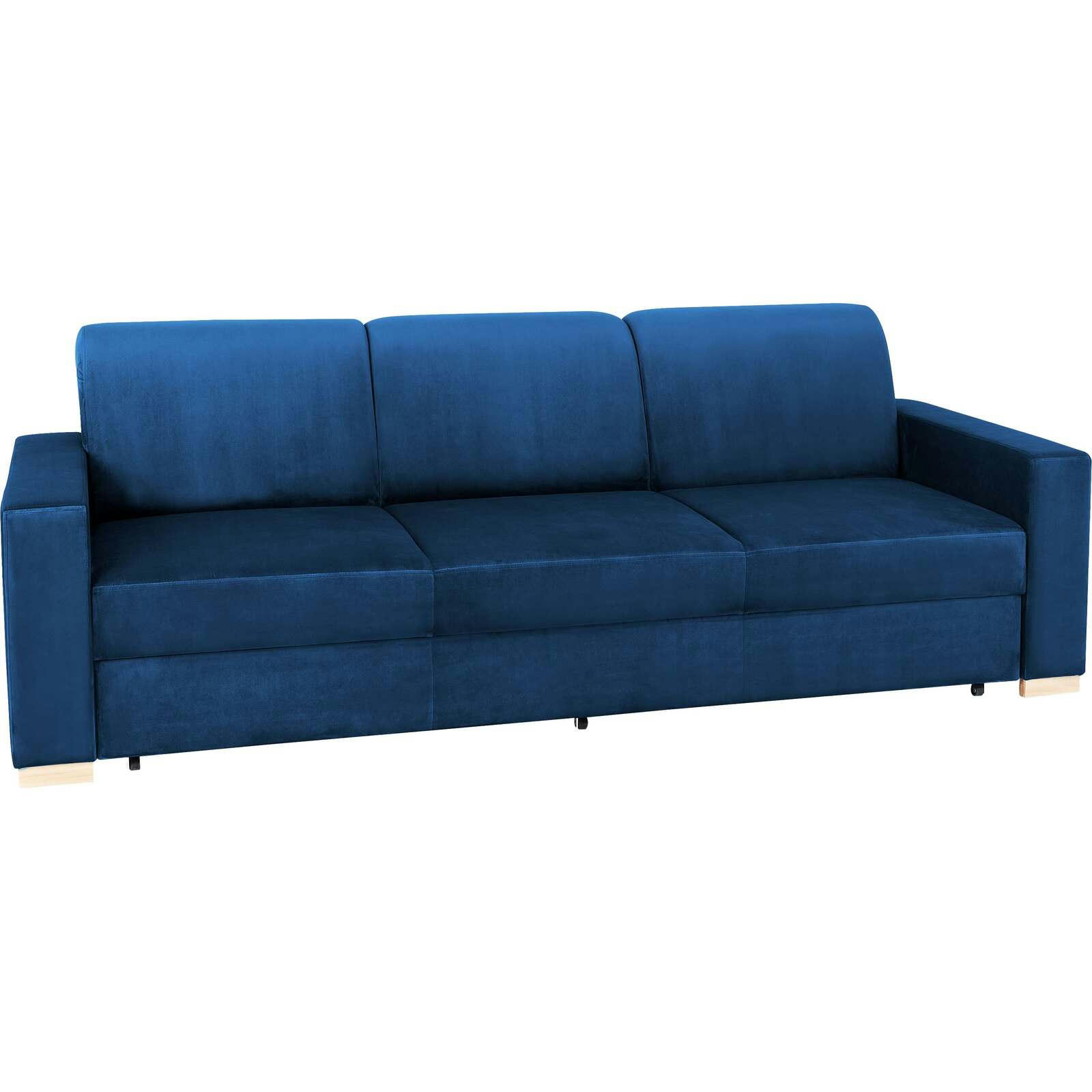 STABLE - Canapé lit Tissu Bleu H. assise 40 cm rembourré