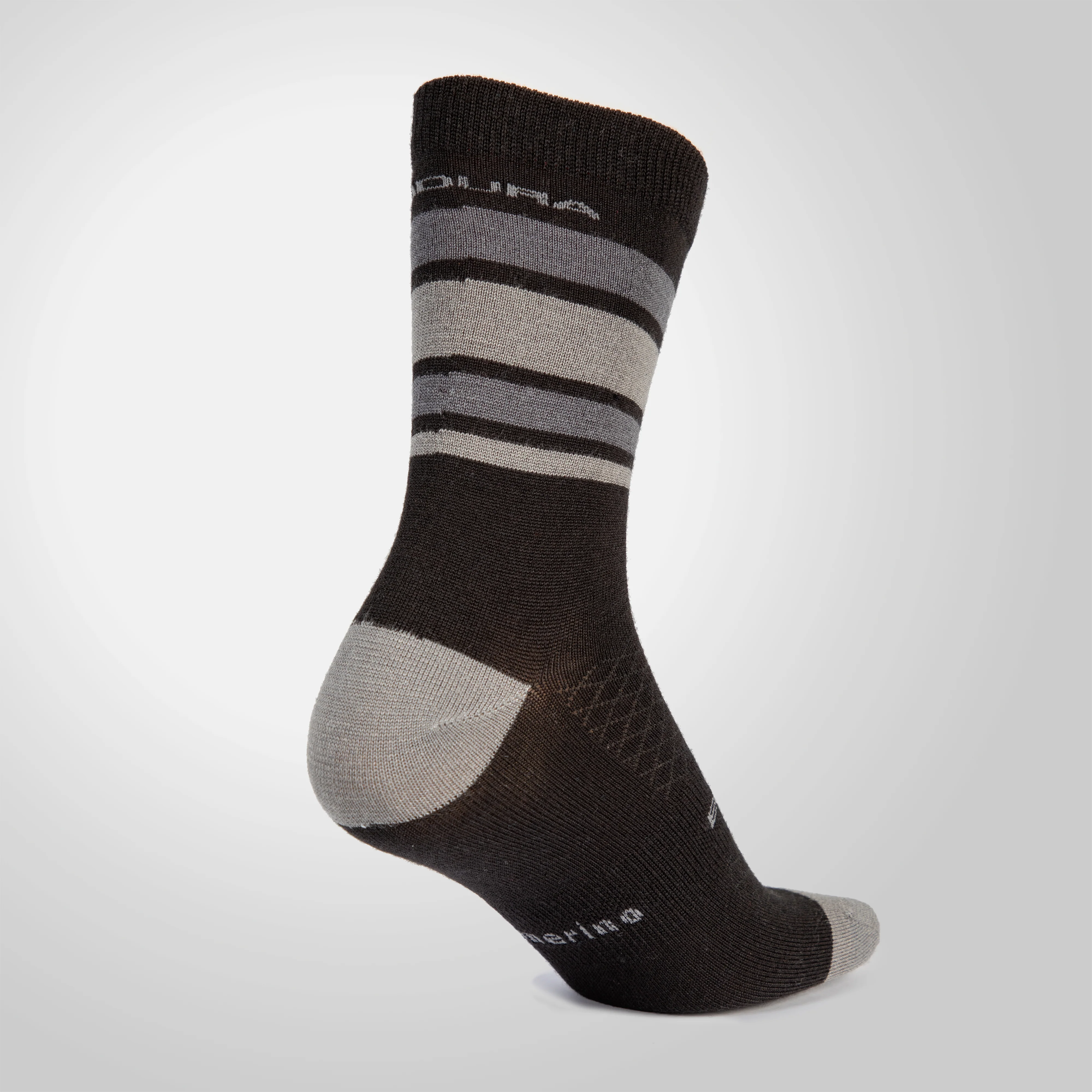 BaaBaa Merino Stripe Socks - Matt Black
