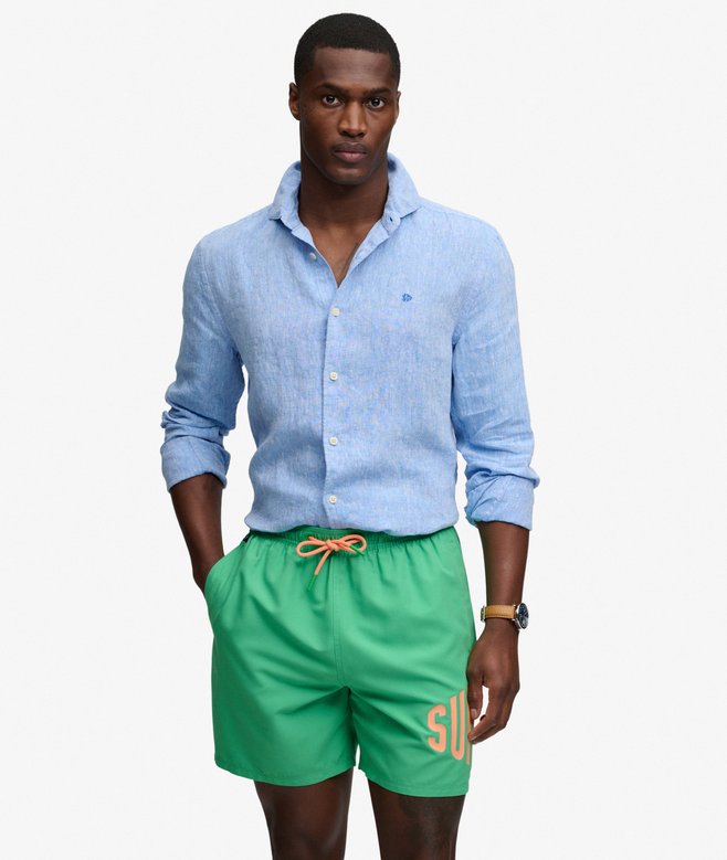 Printed Logo 16-Inch Swim Shorts
