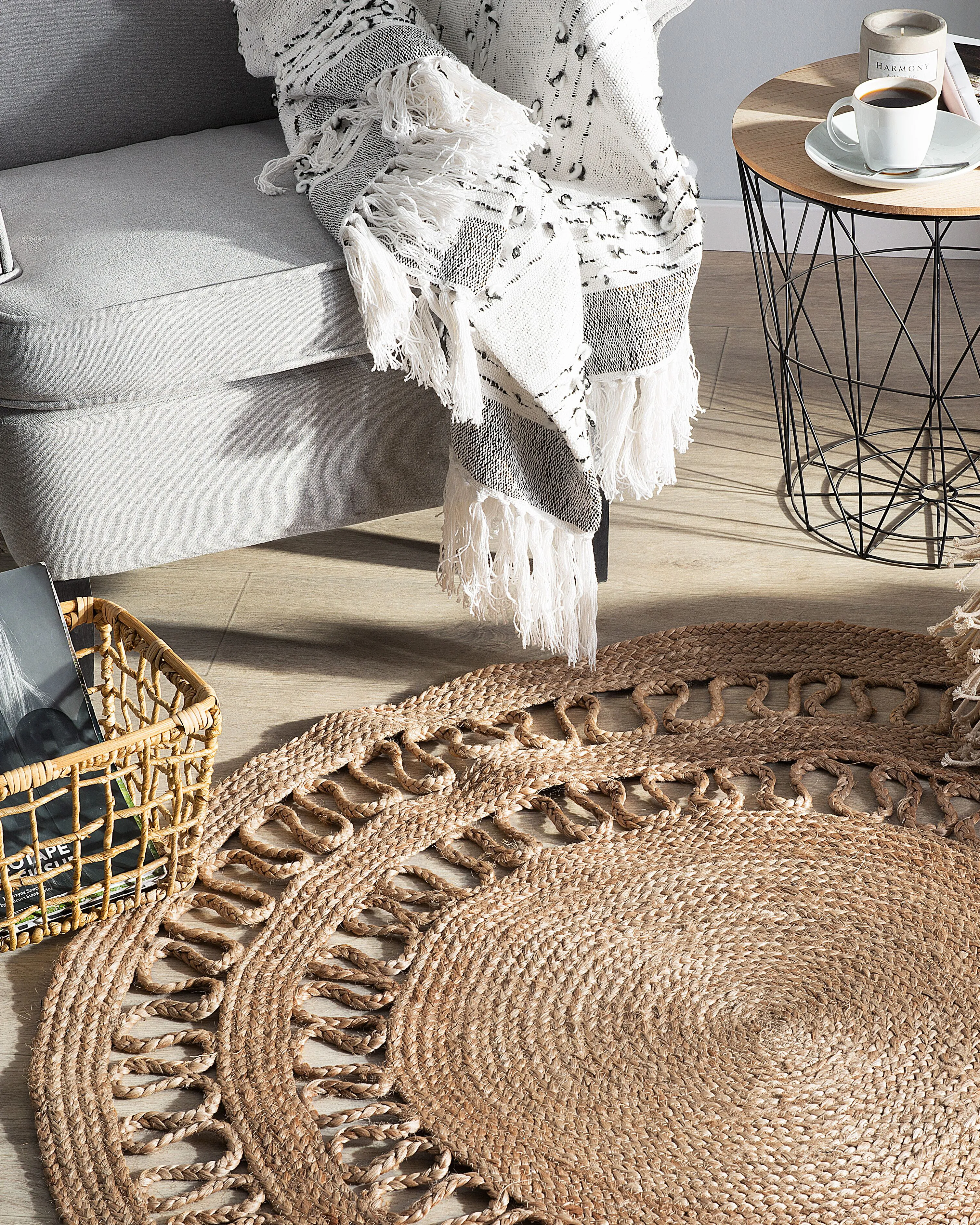 Rug DIKILI Beige ? 120 cm Jute