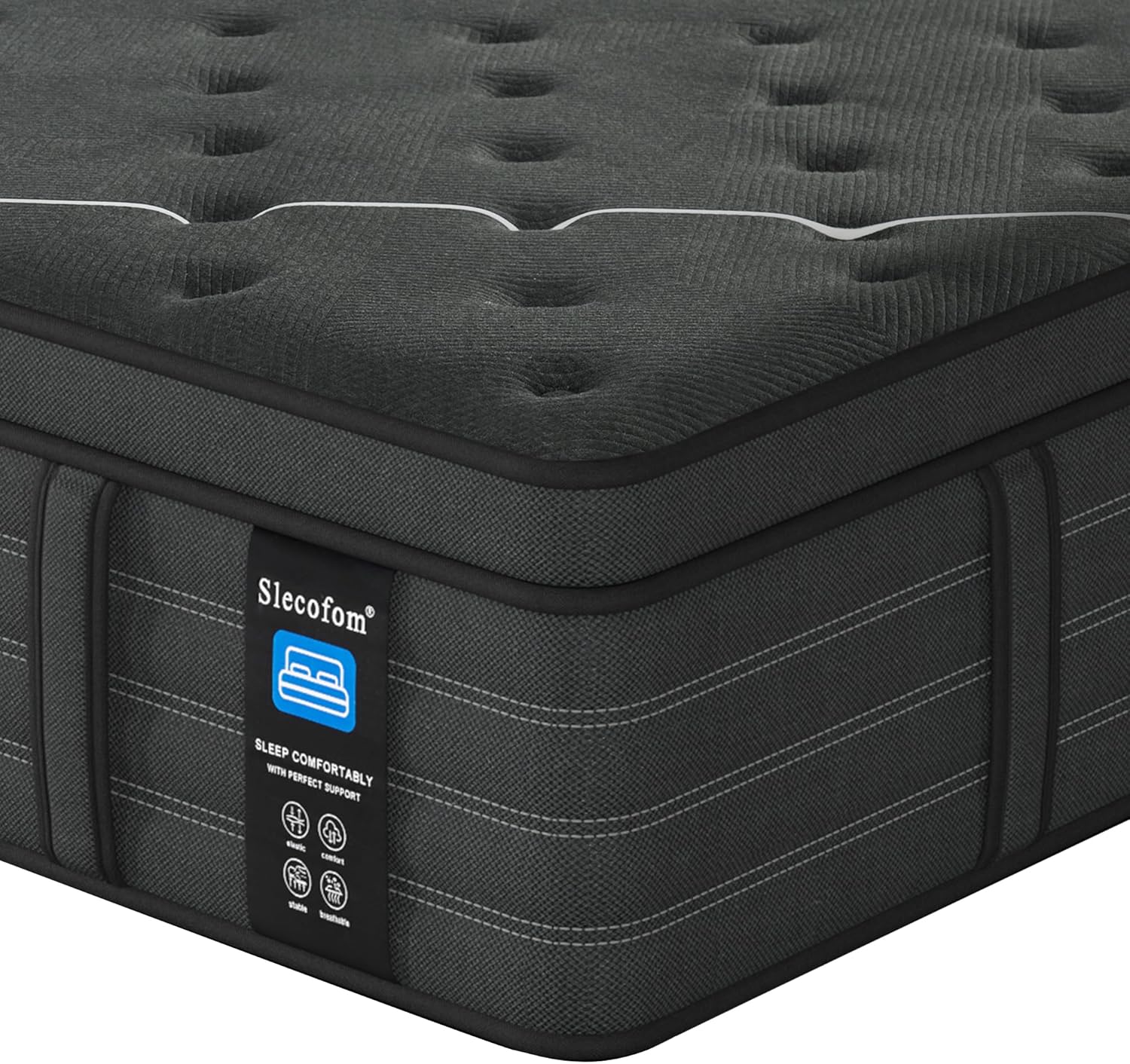 Extra Firm King Mattress，14 inch Gel Memroy Foam Hybrid Mattress for Extra Lumbar & Hip Support - Foam Encased Solid edge - Extra Firm Dual Side Flippable - Fiberglass-Free, CertiPUR-US Certified