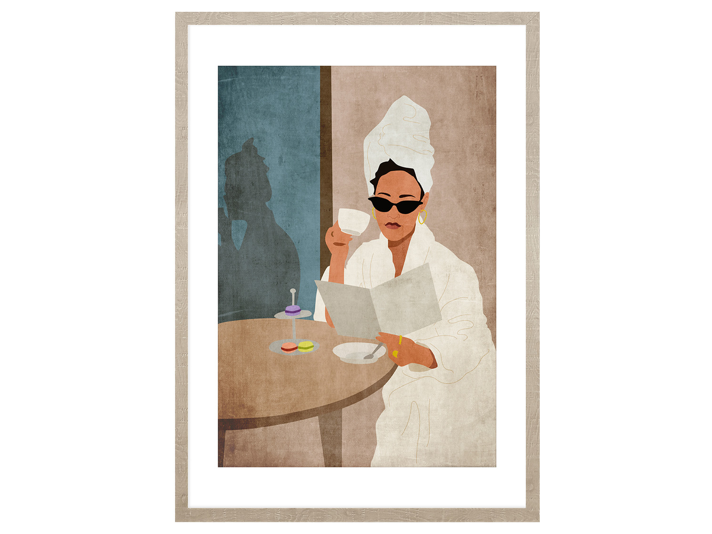 Obraz w ramie Woman With Morning Coffee 53x73 cm