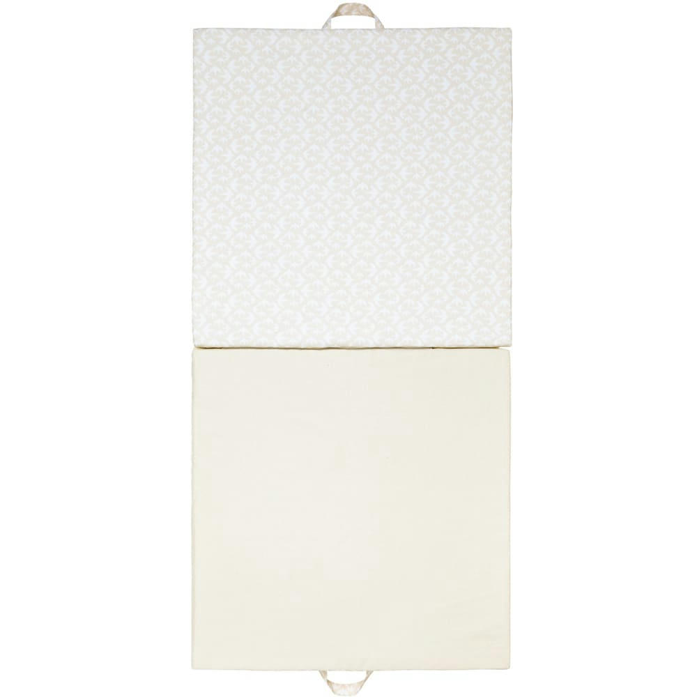 OISEAUX - Tapis de jeu 3 en 1 bébé beige en coton 120x120 cm