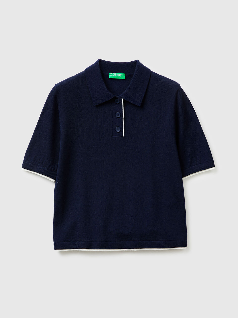 100% Merino wool polo shirt