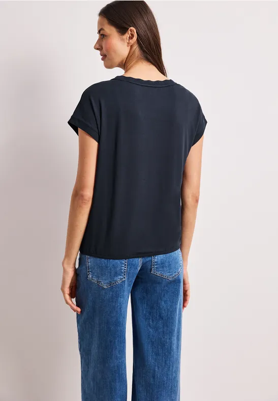 T-Shirt mit Rundhals und Deko-Tape