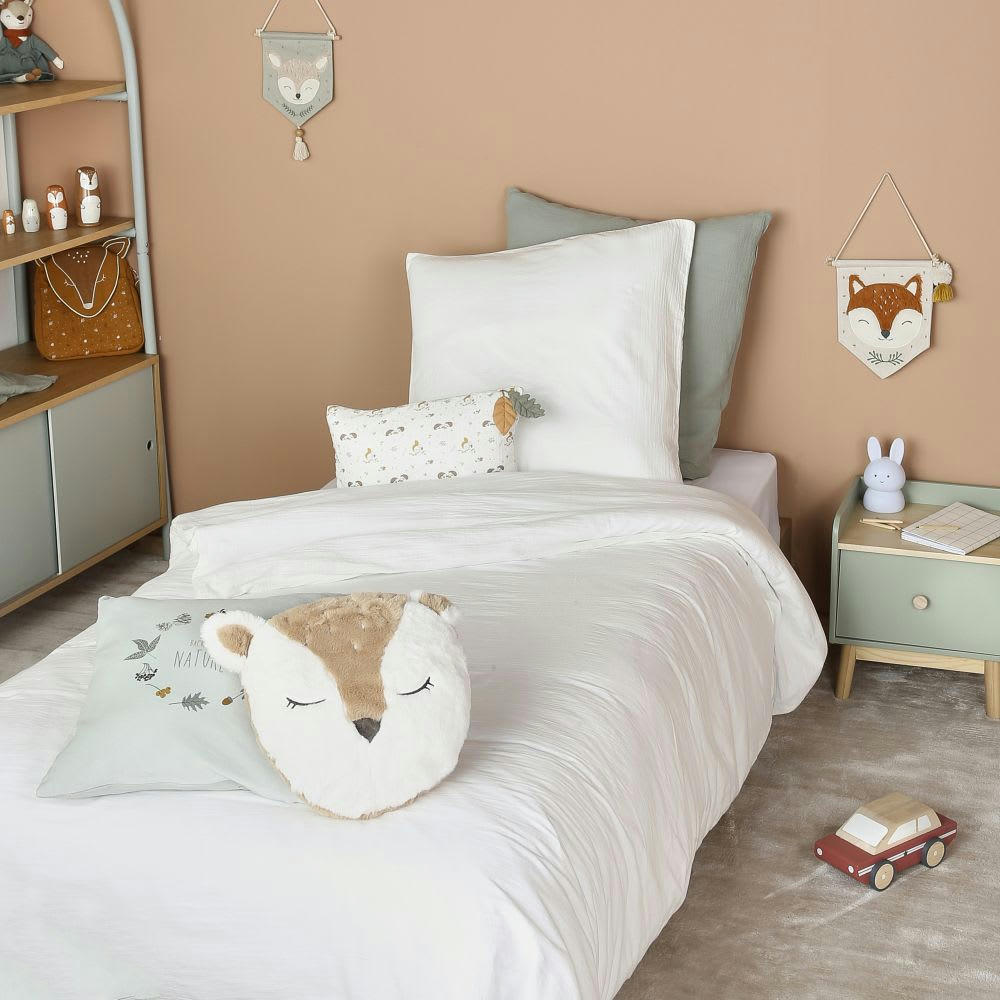 - Parure de lit enfant en coton biologique écru, 140x200